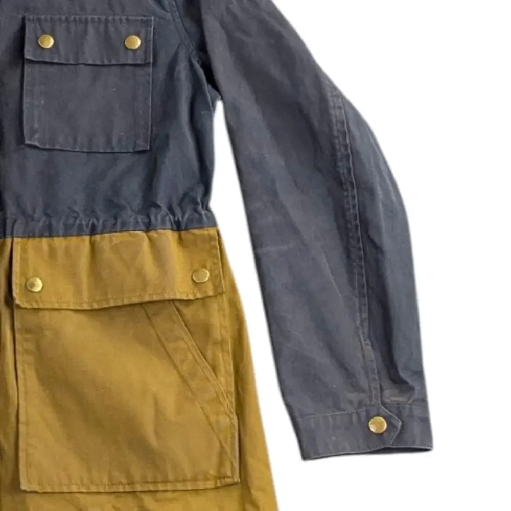J. Crew Colorblock Barn/Chore Waxed Cotton Field Jacket EUC Size S     F215